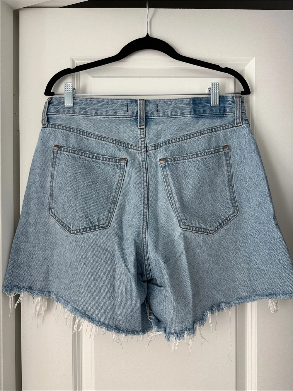 Abercrombie & Fitch Light Blue Distressed Denim Jean Shorts - Picture 5 of 7